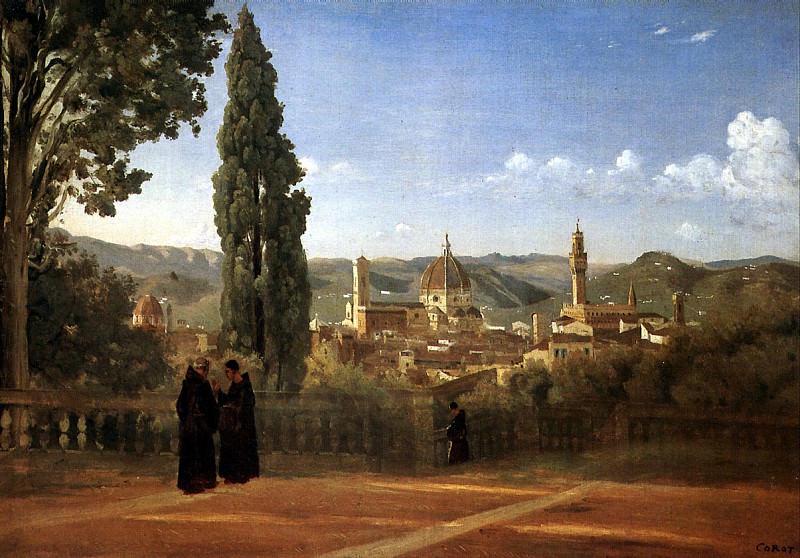 CORO JEAN BATISTE CAMIL - View of Florence from the Boboli Gardens. Louvre (Paris)
