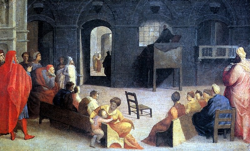 Beccafumi Domenico - Sermon of St. Bernardino of Siena. Louvre (Paris)