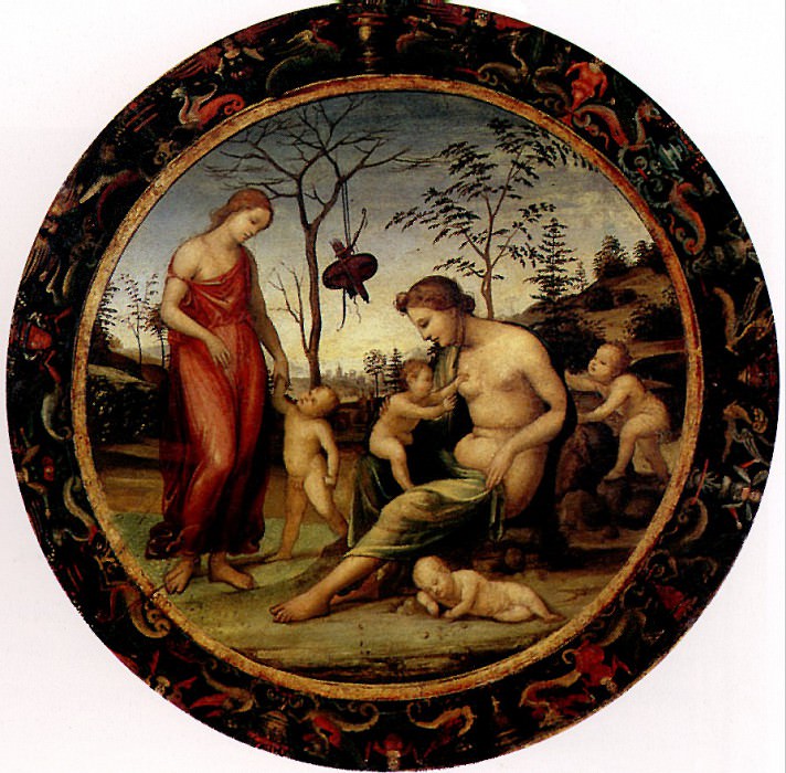 BAZZI GIOVANNI ANTONIO, OLCALLED SODOMA - Love earthly and heavenly with Anteros, Eros and two Cupids, known as the Allegory of Love. Louvre (Paris)