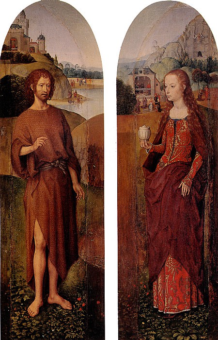MEMLING - St. John the Baptist and St. Mary Magdalene. Folds of a triptych. Louvre (Paris)