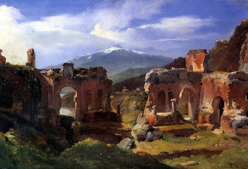 MISHALON ASHIL ETNA - The ruins of the theater in Taormina (Sicily). Louvre (Paris)