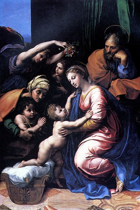 RAFAEL SANTI, NAMED RAFAEL - The Holy Family, or the Great Holy Family of Francis I. Louvre (Paris)
