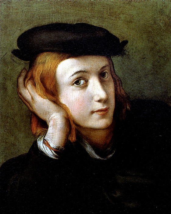 CORREGGIO - Portrait of a young man. Louvre (Paris)