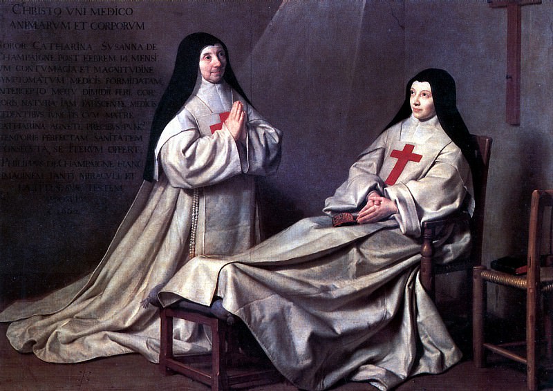 ШАМПЕНЬ ФИЛИПП ДЕ - Аббатиса, мать Катрин Аньес Арно, и сестра Катрин де Сент-Сюзан. По обету 1662 г.. Louvre (Paris)