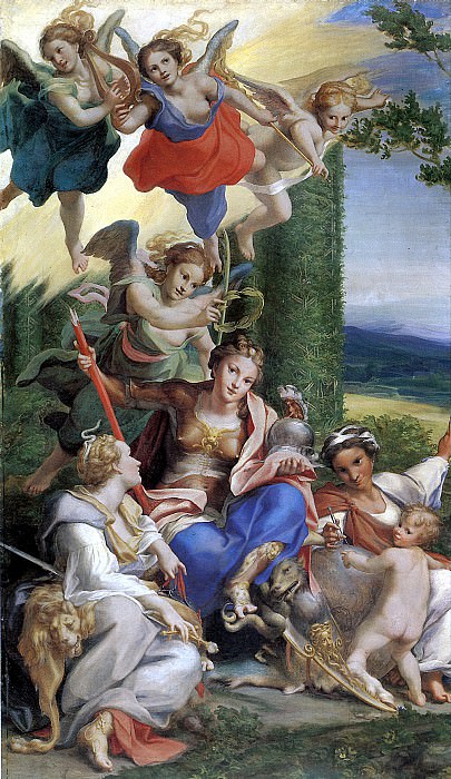 ALLEGRI ANTONIO, NAMED CORREGIO - Allegory of the Virtues. Louvre (Paris)