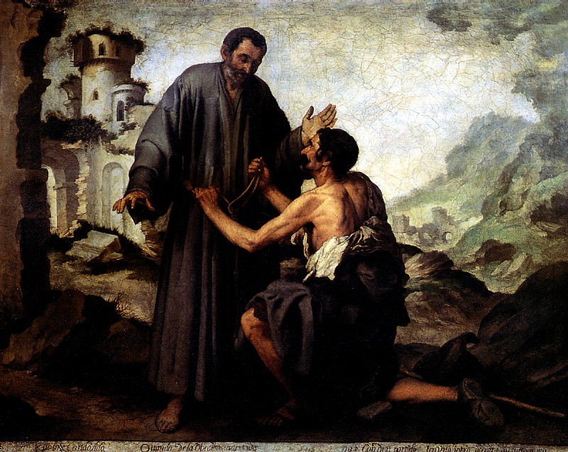 MURILO BARTOLOME ESTEBAN - Brother Juniper and the beggar. Louvre (Paris)
