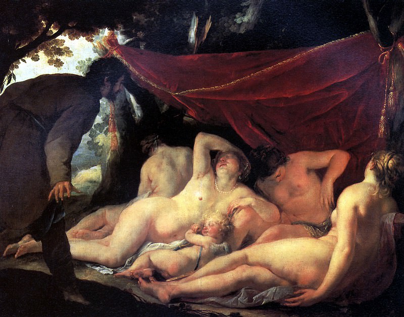 BLANCHARD JACQUES - Venus and the Graces caught by mere mortals. Louvre (Paris)