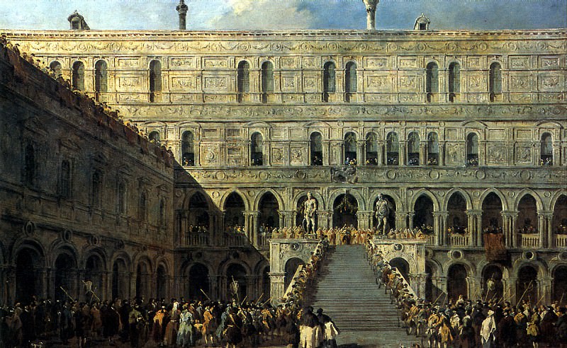 GUARDI FRANCESCO - Coronation of the Doge on the Staircase of the Giants in the Doge’s Palace. Louvre (Paris)