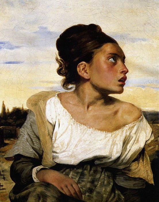 Girl Stead in a Cemetery. Ferdinand Victor Eugène Delacroix