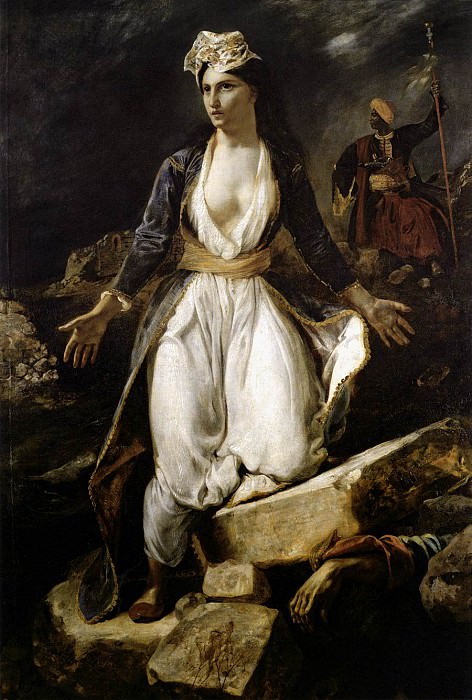 Greece on the Ruins of Missolonghi. Ferdinand Victor Eugène Delacroix