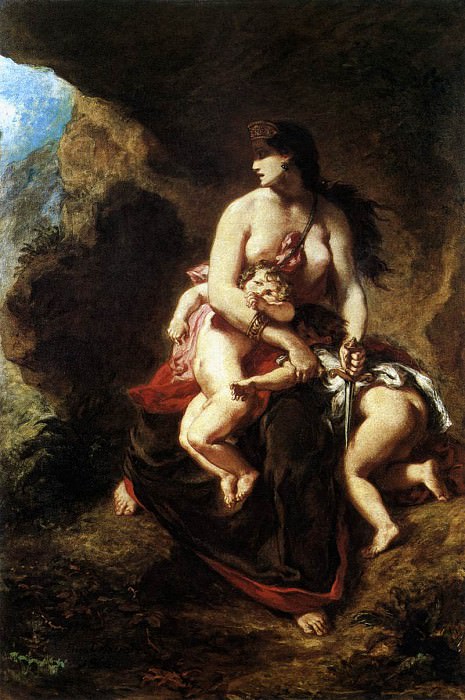 Medea about to Kill her Children. Ferdinand Victor Eugène Delacroix