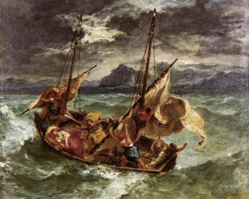DELACROIX Eugene Christ on the Lake of Gennezaret. Ferdinand Victor Eugène Delacroix