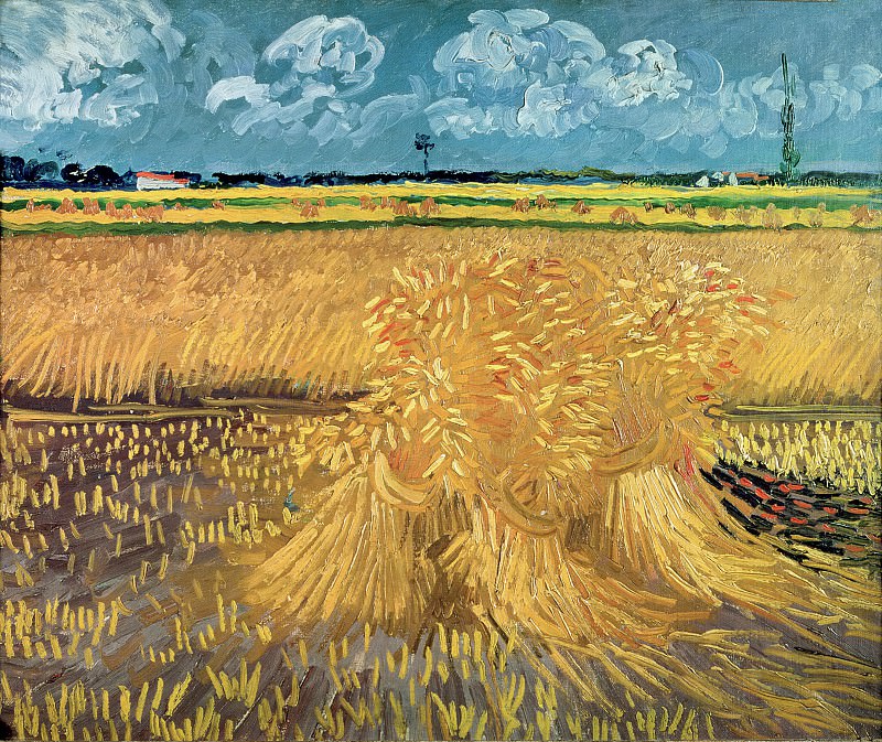 Пшеничное поле со снопами. Винсент Ван Гог