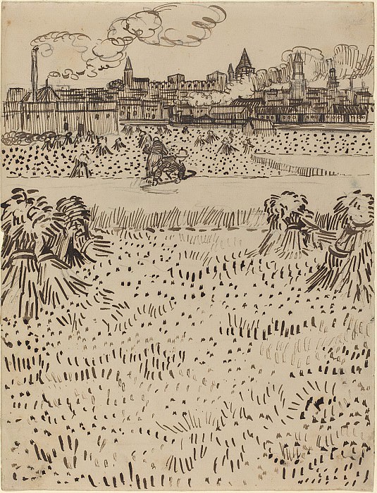Вид на Арль с пшеничных полей, Винсент Ван Гог