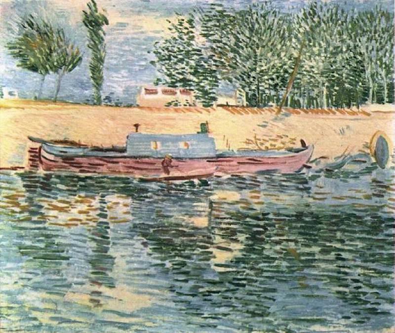 The Banks of the Seine with Boats. Vincent van Gogh