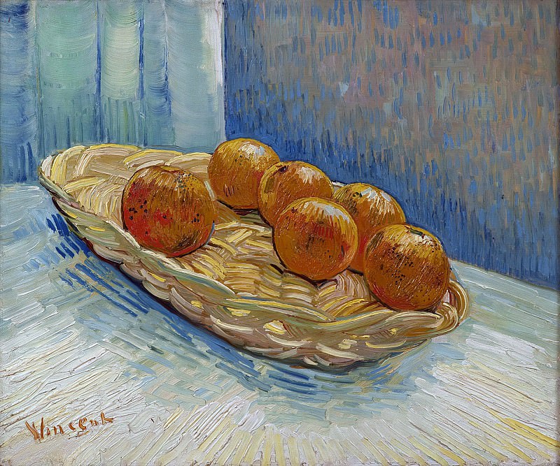 Натюрморт с корзиной и шестью апельсинами, Винсент Ван Гог