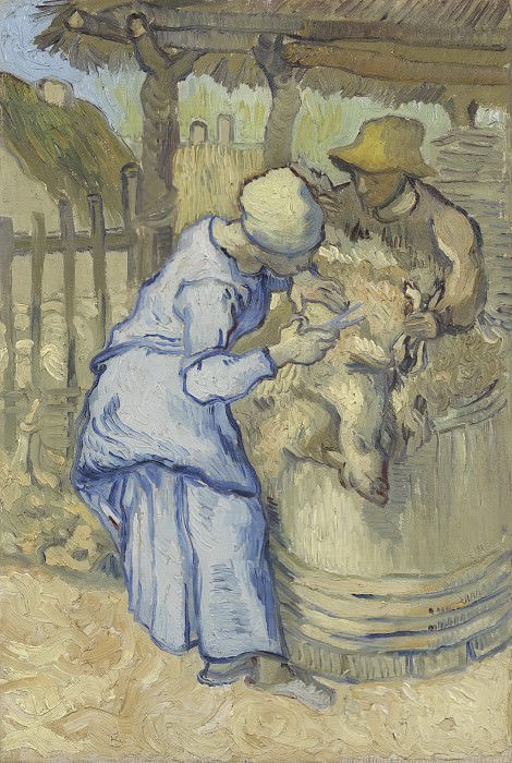 The Sheep-Shearers (after Millet). Vincent van Gogh