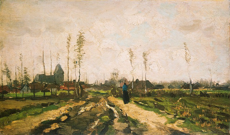 Пейзаж с церковью и фермами, Винсент Ван Гог