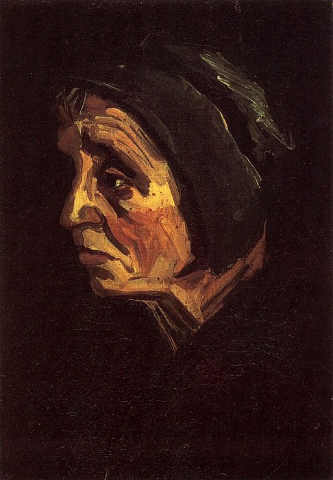 Head of a Peasant Woman with Black Cap. Vincent van Gogh