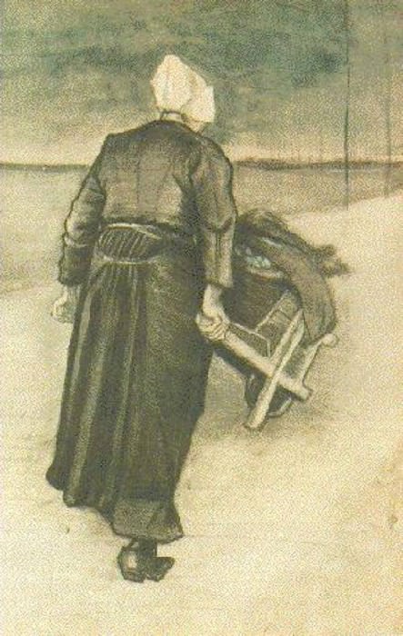 Scheveningen Woman with Wheeelbarrow. Vincent van Gogh