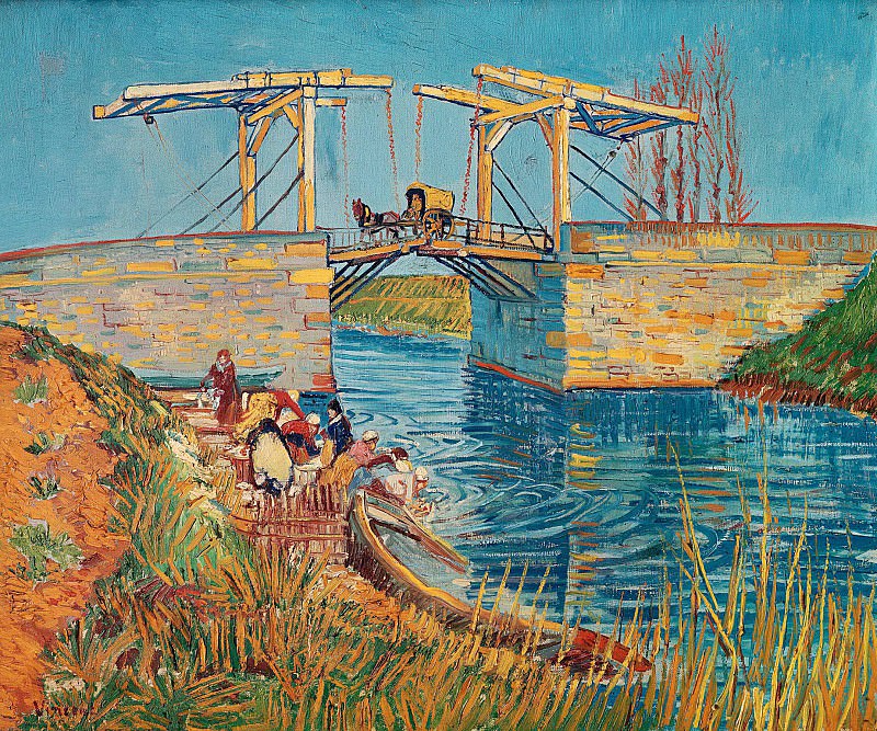 The Langlois Bridge at Arles with Women Washing. Vincent van Gogh