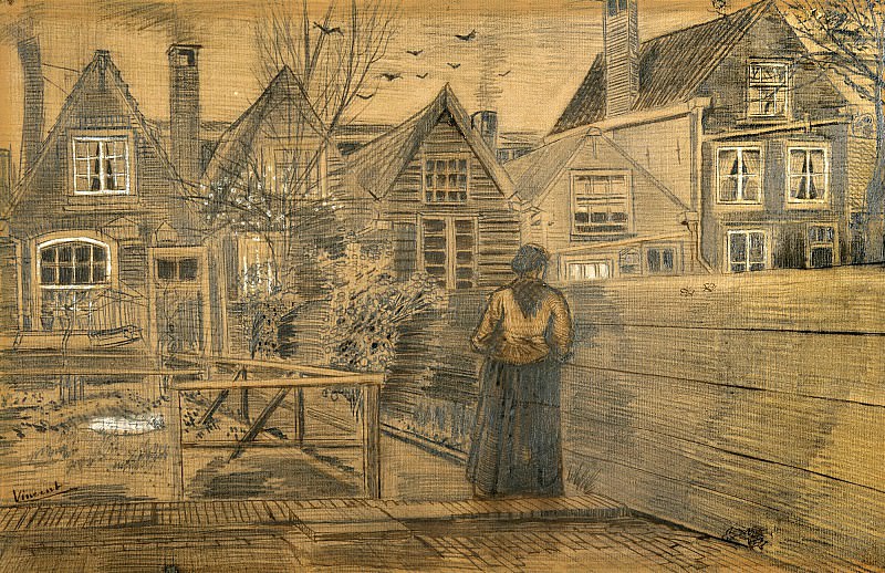 Вид на дом матери со двора, Винсент Ван Гог