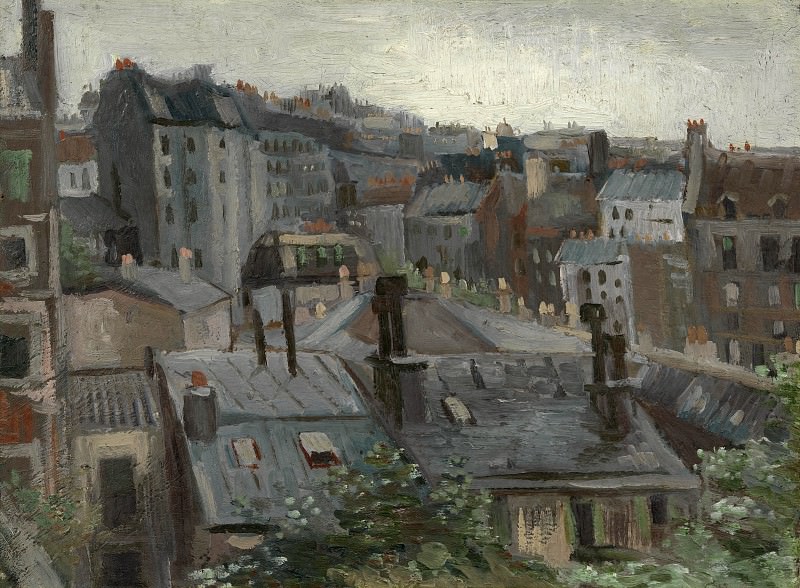Вид на крыши и задние фасады домов, Винсент Ван Гог