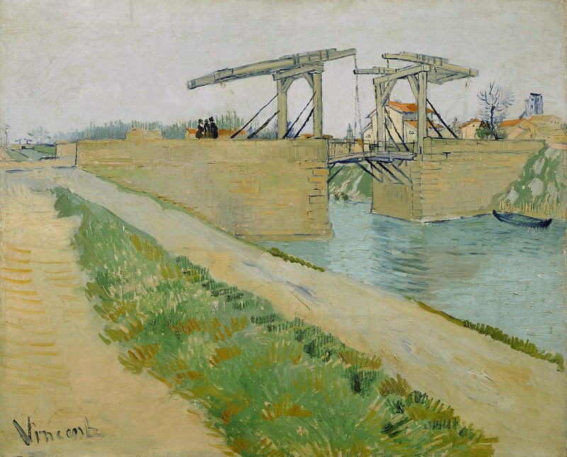 The Langlois Bridge at Arles with Road Alongside the Canal. Vincent van Gogh