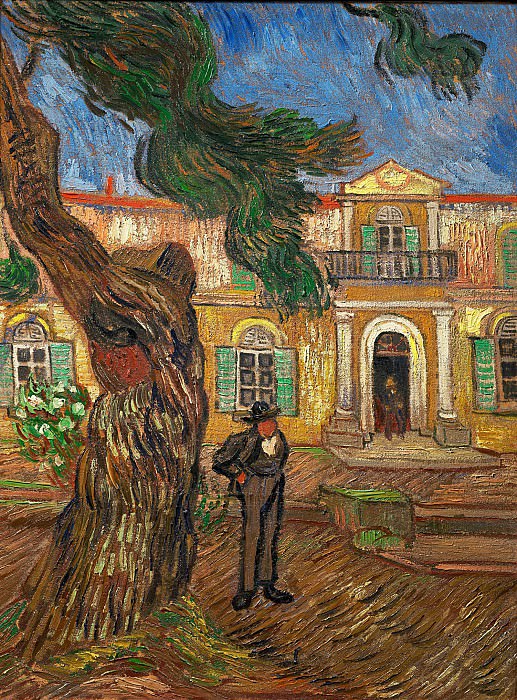 Pine Trees with Figure in the Garden of Saint-Paul Hospital. Vincent van Gogh