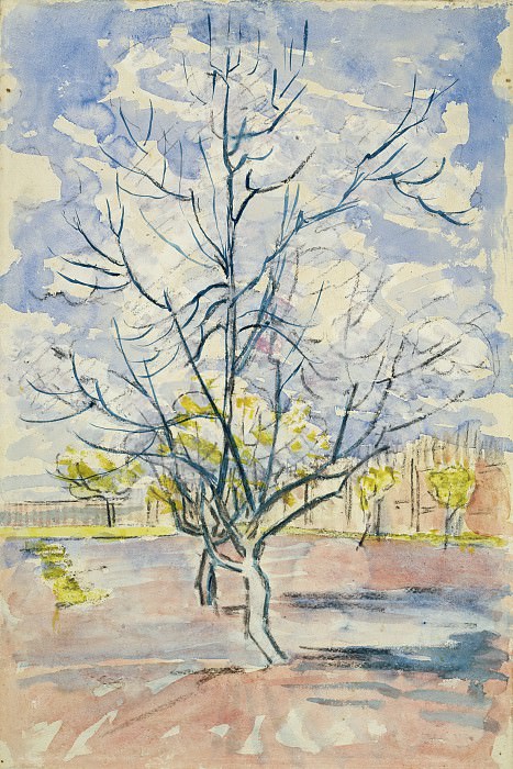 Цветущее персиковые деревья, Винсент Ван Гог