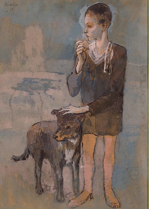 Пикассо, Пабло - Мальчик с собакой. Оборот этюд двух фигур и мужской головы в профиль. Эрмитаж ~ часть 9