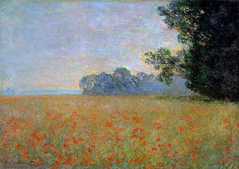 Oat and Poppy Field. Claude Oscar Monet