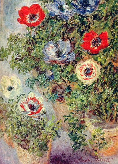 Stilll Life with Anemones. Claude Oscar Monet