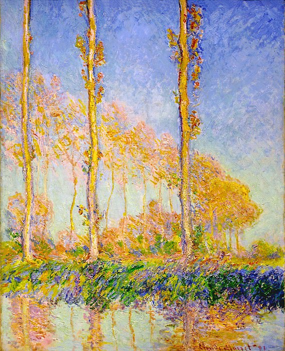 Poplars, Autumn, Pink Effect. Claude Oscar Monet