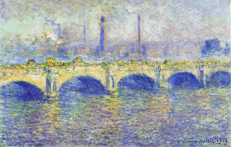 Waterloo Bridge, Effect of the Sun. Claude Oscar Monet