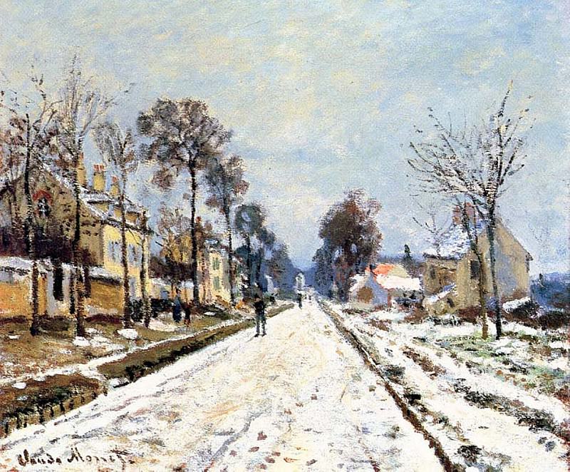Snow Effect, The Road to Louveciennes. JPG. Claude Oscar Monet