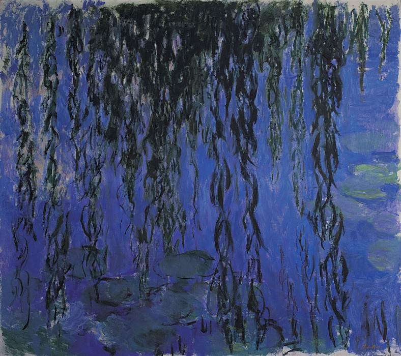 Water Lilies and Weeping Willow Branches. Claude Oscar Monet