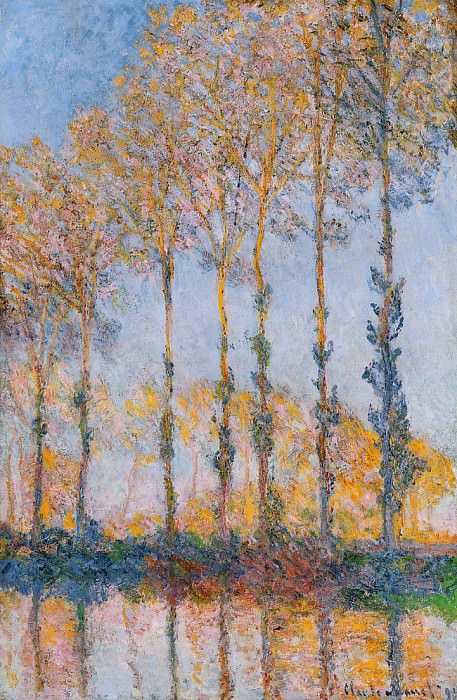 Poplars, White and Yellow Effect. Claude Oscar Monet