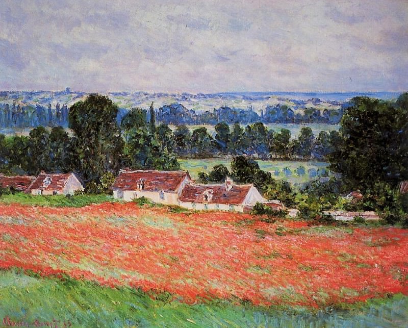 Poppy Field at Giverny. Claude Oscar Monet