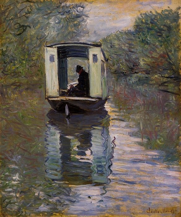 The Studio Boat. Claude Oscar Monet