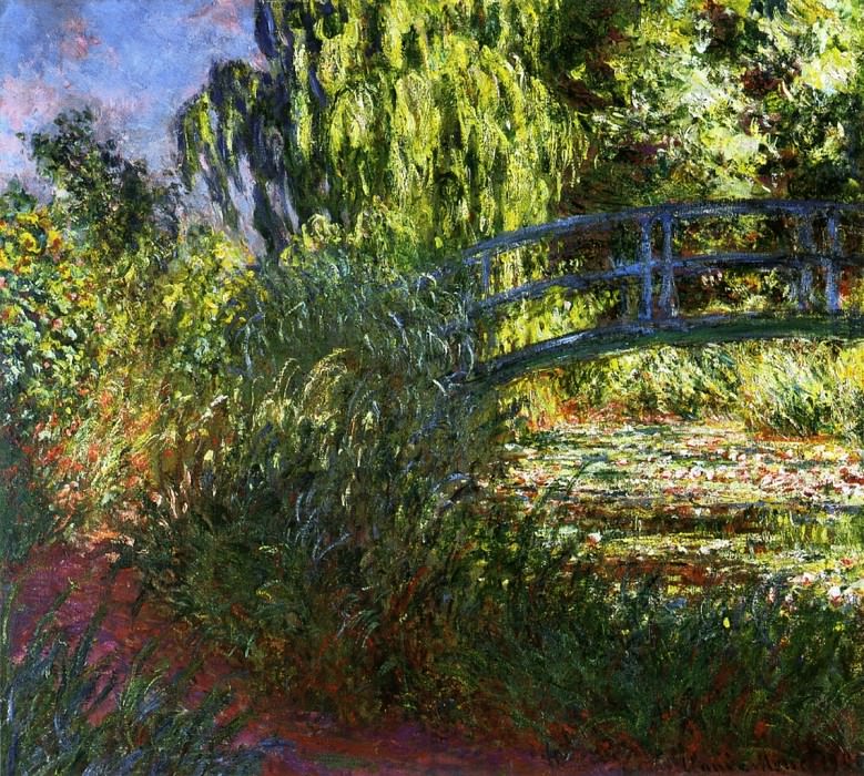 The Japanese Bridge (The Water-Lily Pond and Path by the Water). Claude Oscar Monet