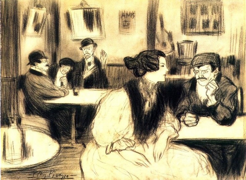 1901 Au cafВ. Пабло Пикассо (1881-1973) Период: 1889-1907