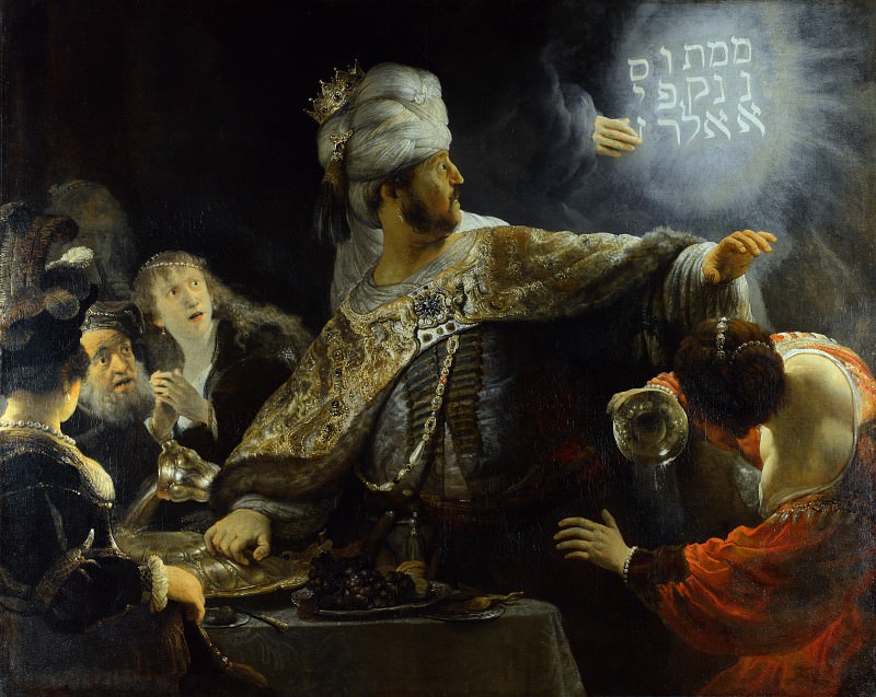 Rembrandt - Belshazzars Feast. Part 6 National Gallery UK
