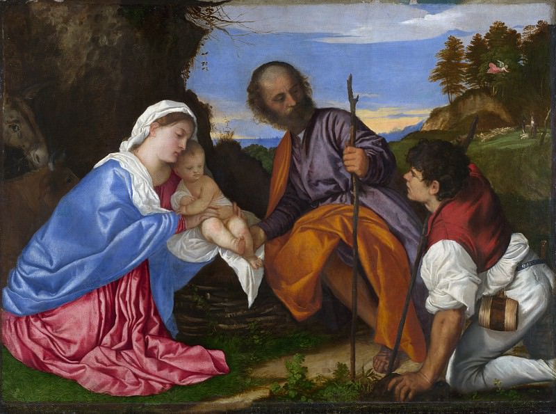Тициан - Святое Семейство с пастухом. Часть 6 Национальная галерея