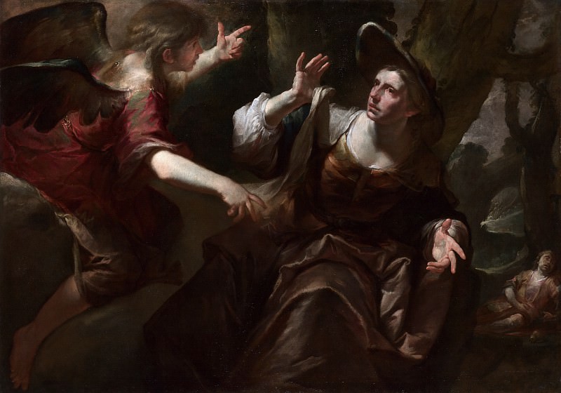 Джоаккино Ассерето - Явление ангела Агари и Измаилу. Часть 6 Национальная галерея