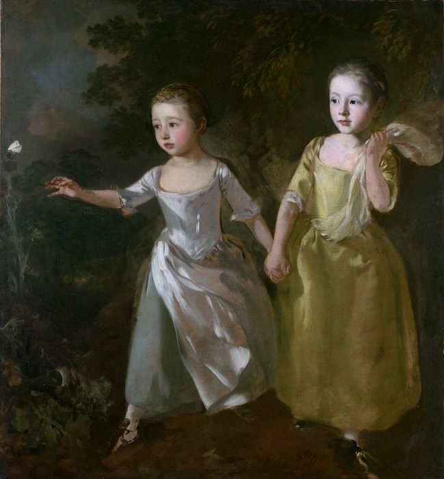 Thomas Gainsborough - The Painters Daughters chasing a Butterfly. Part 6 National Gallery UK
