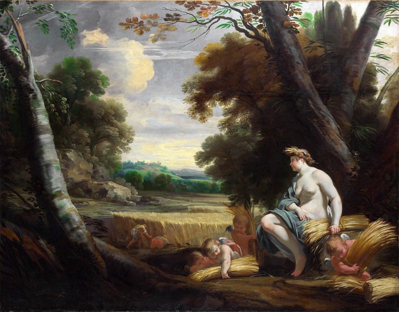 Simon Vouet and studio - Ceres and Harvesting Cupids. Part 6 National Gallery UK