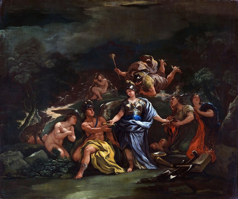Luca Giordano - Minerva as Protectress of the Arts and Sciences. Part 6 National Gallery UK