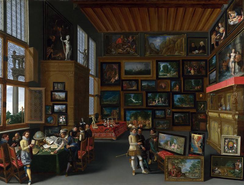 Фламандская школа - Знатоки в комнате, увешанной картинами. Часть 2 Национальная галерея
