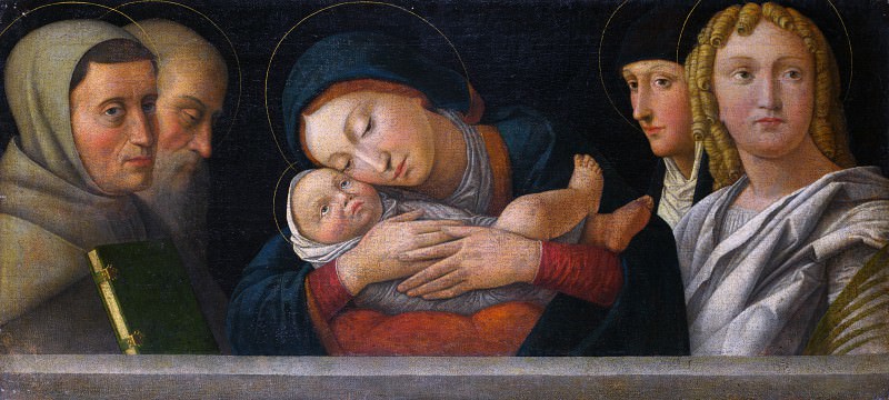 Франческо Бонсиньори - Мадонна с Младенцем и четырьмя святыми. Часть 2 Национальная галерея